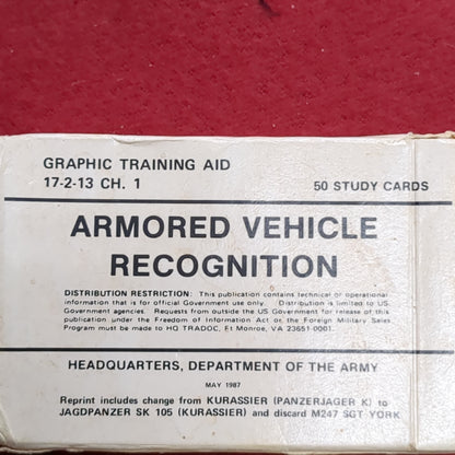 May 1987 Armored Vehicle Recognition Playing Cards (11S (ab10-V)