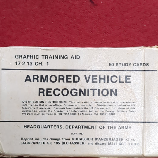 May 1987 Armored Vehicle Recognition Playing Cards (11S (ab10-V)