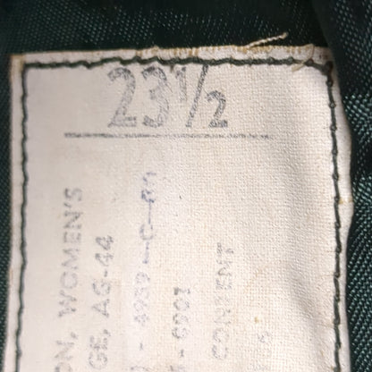 Vintage 1960 Women's 23 1/2 OD Wool Army Military  Green 44 Garrison Cap (10s (ab09-17)