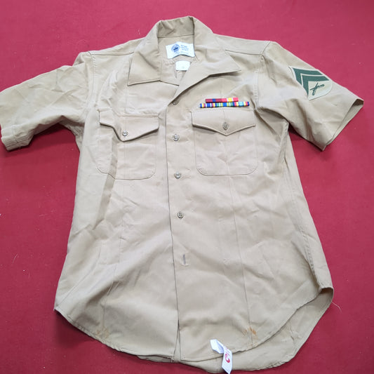 DLA 15 Men's Short Sleeve Poly Wool Khaki M-1 Shirt Marine (10s (ab09-g110)