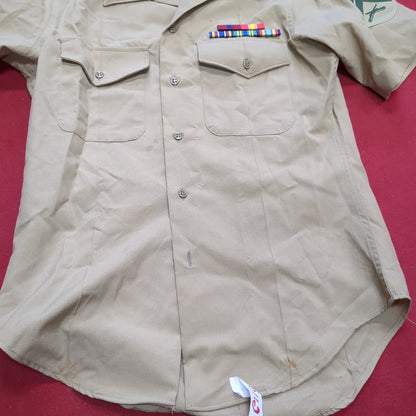 DLA 15 Men's Short Sleeve Poly Wool Khaki M-1 Shirt Marine (10s (ab09-g110)