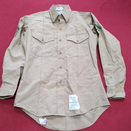 DLA 15x33 Men's Long Sleeve Poly Wool Khaki Shirt Marine (10s (ab09-g109)