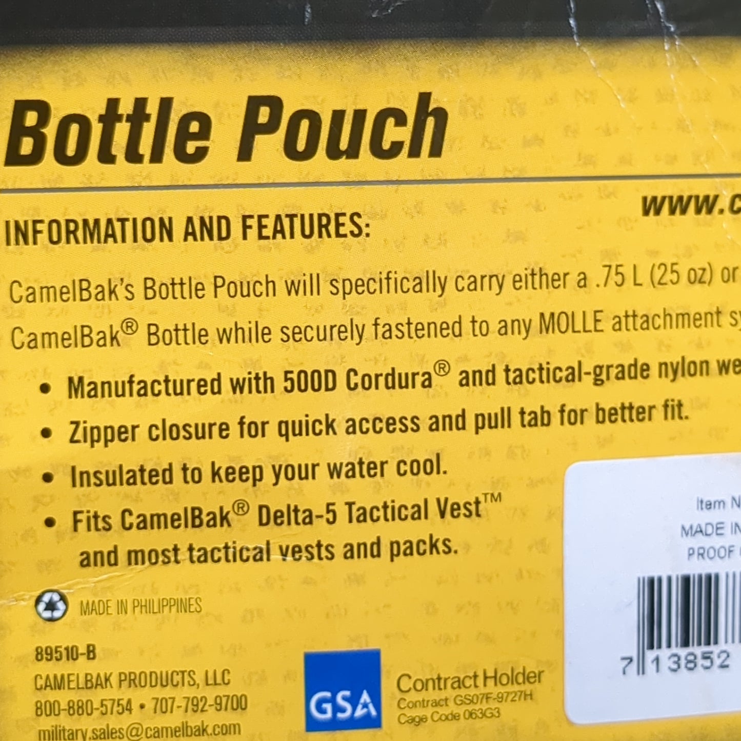 NWT Camelback Bottle Pouch Black (08o- db01-AUG186)
