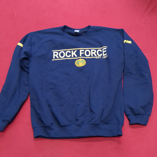 US Army Rock Force Small Blue Mens Crew Sweat Shirt (cw- ea04-AUG194)