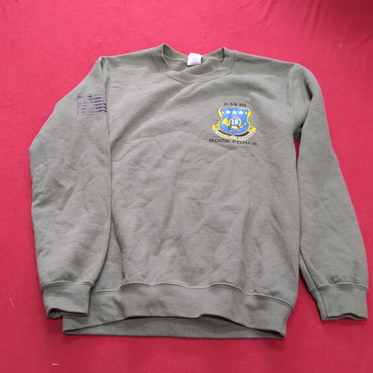 US Army Rock Force Small Green Mens Crew Sweat Shirt (cw- ea04-AUG201)