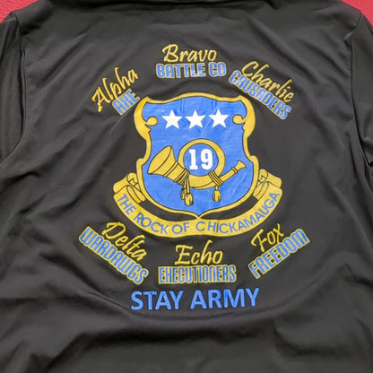 US Army Large Black Rock Force T-Shirt Excellent Condition (fb10-AUG202)
