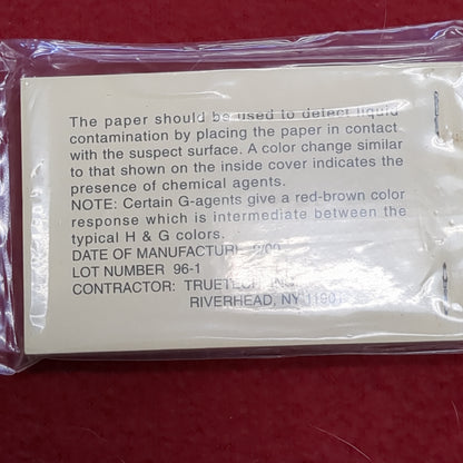 2 x Book of Chemical Agent Detector Paper VGH ABC M8 (12s (ab11-32)