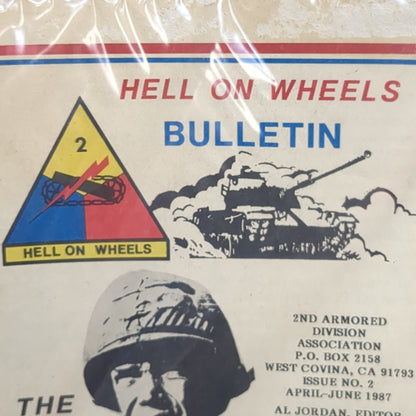 Vintage "Hell on Wheels 2nd Armored Division" Bulletin - 1987 No. 2 (14s- (ab05-MAY150)