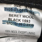 VINTAGE US Army Bancroft Military 6 7/8 Black Wool Beret Uniform Army (14s7)