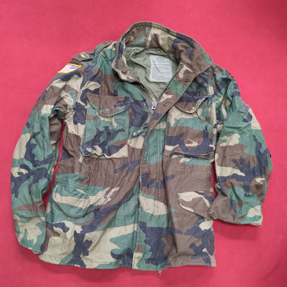 VINTAGE Small Short BDU Woodland Cold Weather Field Jacket (16s (ab07-14)