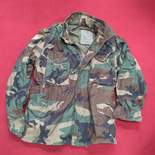 VINTAGE Small Short BDU Woodland Cold Weather Field Jacket (16s (ab07-14)