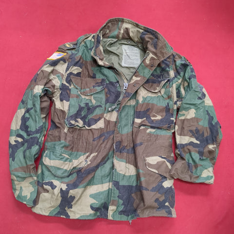 VINTAGE Small Short BDU Woodland Cold Weather Field Jacket (16s14)