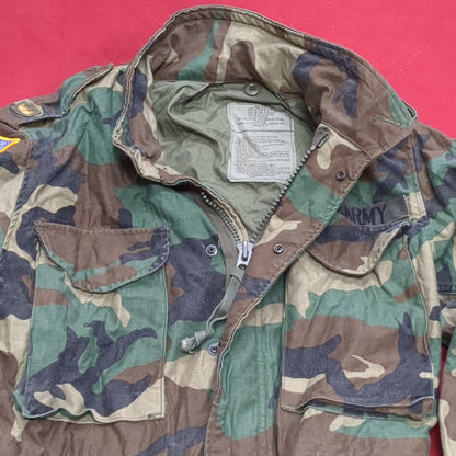 VINTAGE Small Short BDU Woodland Cold Weather Field Jacket (16s (ab07-14)