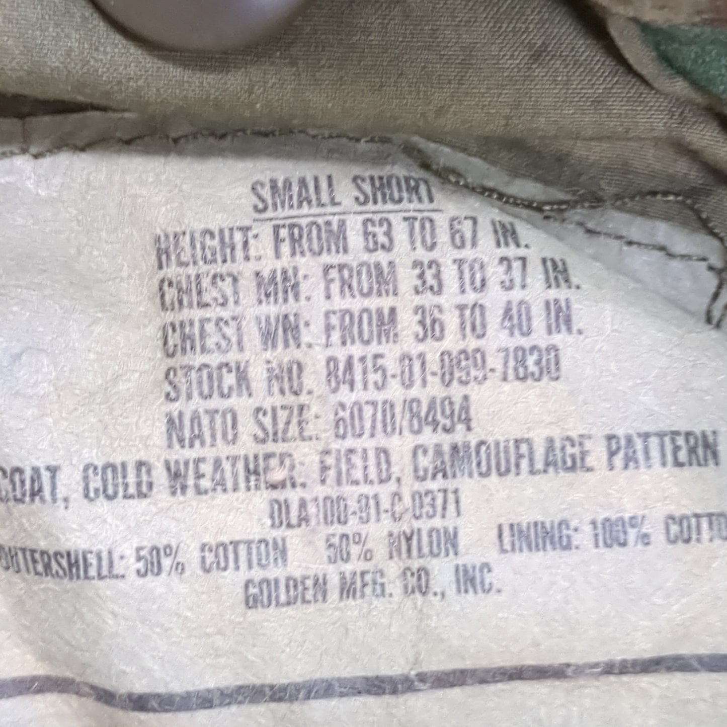 VINTAGE Small Short BDU Woodland Cold Weather Field Jacket (16s (ab07-14)