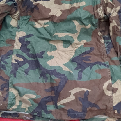 VINTAGE Small Short BDU Woodland Cold Weather Field Jacket (16s (ab07-14)