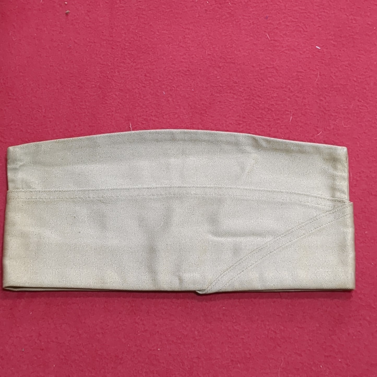 VINTAGE M-1950 7 1/8 Khaki Garrison No Piping Cap (22s ac15-15)