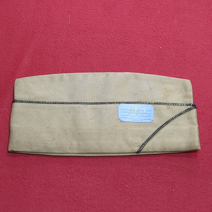 VINTAGE WWII 6 7/8 Khaki Garrison Gold Piping Cap (22s ac15-14)