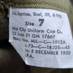 VINTAGE M-1950 7 Wool OD Garrison Cap (22s7)