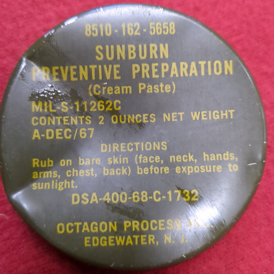 US Army Vietnam Era Sunburn Preventive Preparation 2oz (21s ac15-4)