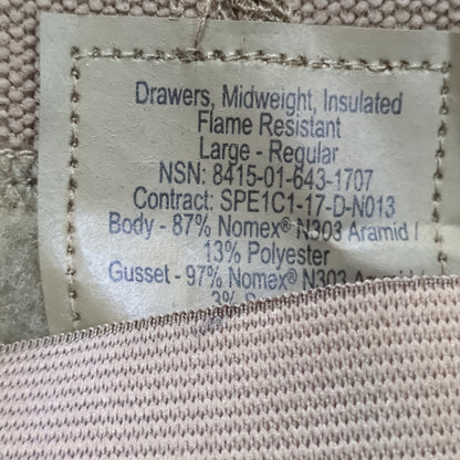 NWT US Army Polartec Large Regular Mid Weight Insulated Drawers (CW- ea04-AUG221)