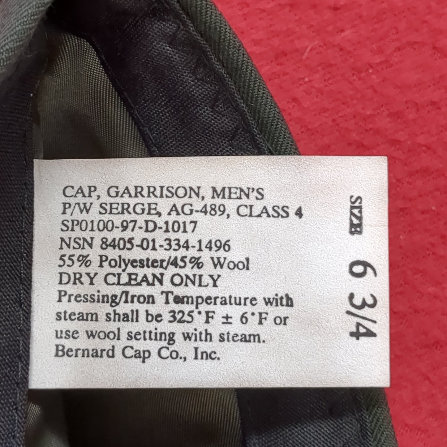VINTAGE 6 3/4 Serge AG-489 Men's Garrison Cap (23s ac10-40)