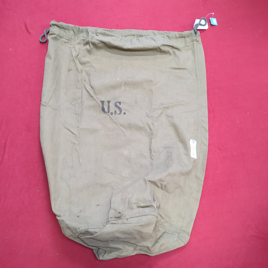Korean War Era 1953 US Army Olive Green Cloth Barracks Clothing Bag (29s-ac12-g133)