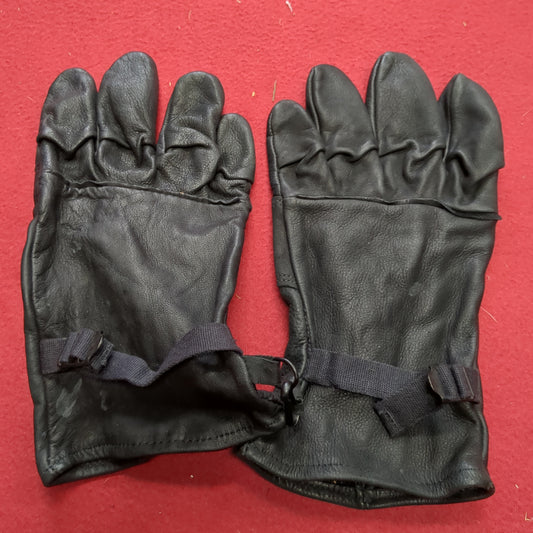 Pair of Black Leather Cold/Wet Weather Gloves Size 5 (cb03-AUG253)
