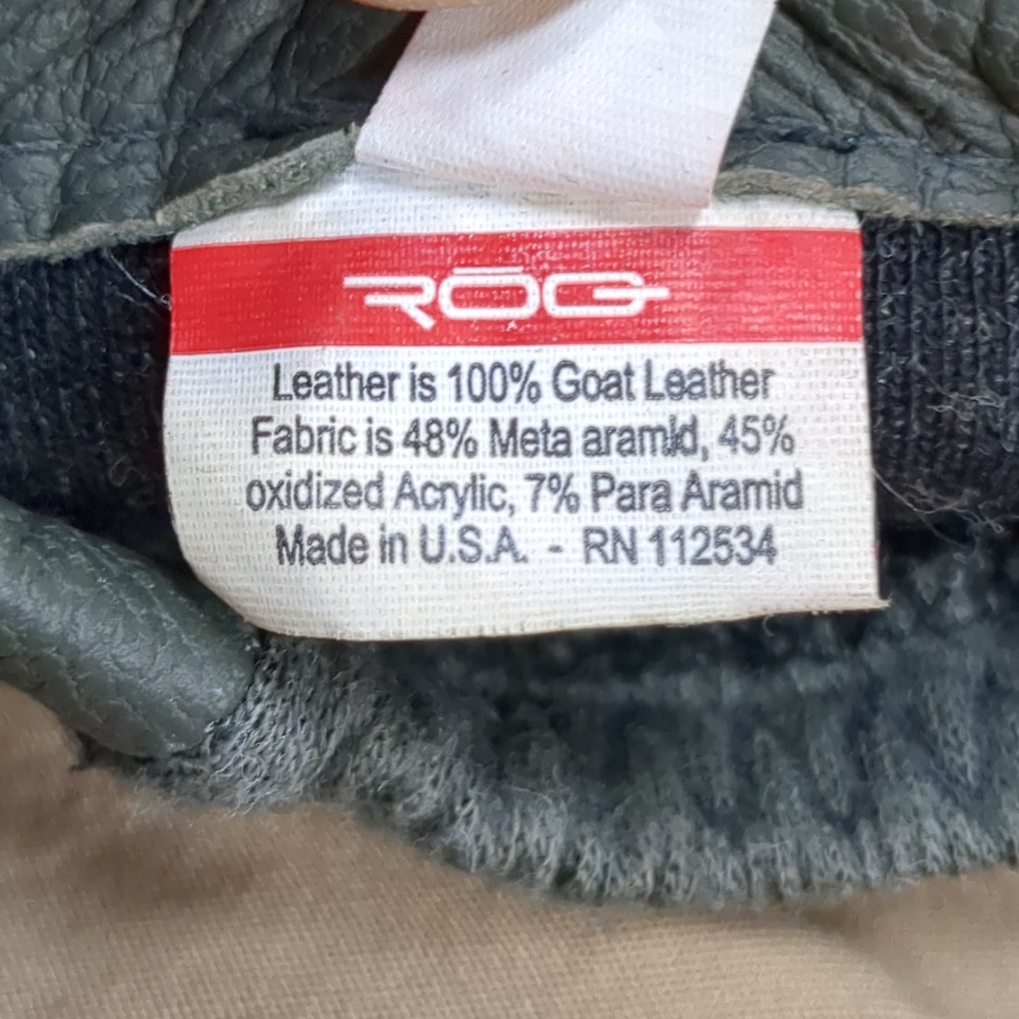 Set of ROG Large 100 Percent Goatskin Kevlar Hot Weather Combat Gloves (cb03-AUG254)