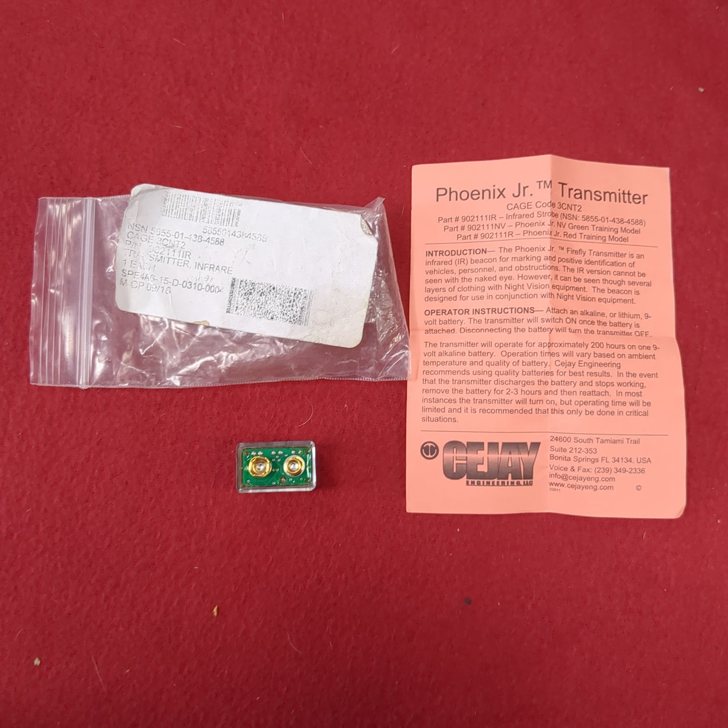 US army cejay phoenix jr, nvg infrared, ir night vision strobe beacon used *J09 ab02-enu15*