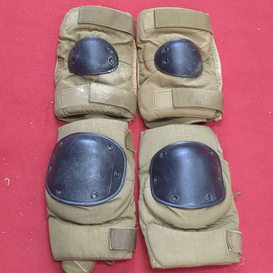 US Army Bijans Medium Coyote Knee Elbow Pad Set Used (GCG2- da12-AUG260)