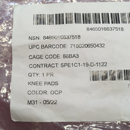 NOS Set of ASM Alamo Strategic Manufacturing OCP Knee Pads Protective Tactical Assault (gcg2- da12-AUG320)