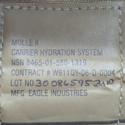 US Army Issued Tactical MOLLE Hydration 3L *carrier Only*  Good Condition (08o- db01-AUG350)