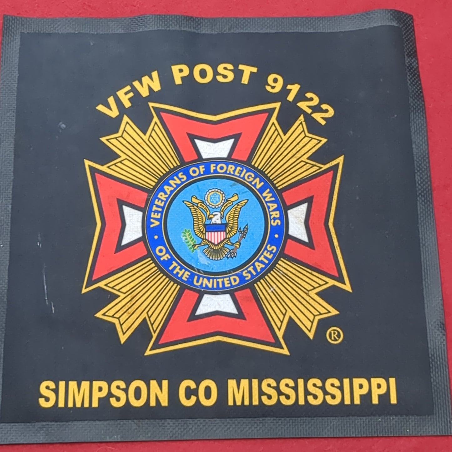VFW Post 9122 Rubber Mat 13" x 13" (06cc ca9-j275)