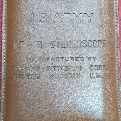 VINTAGE US Army CF-8 Stereoscope Abrams Distribution w Case (09CC- ca10-1gp24)