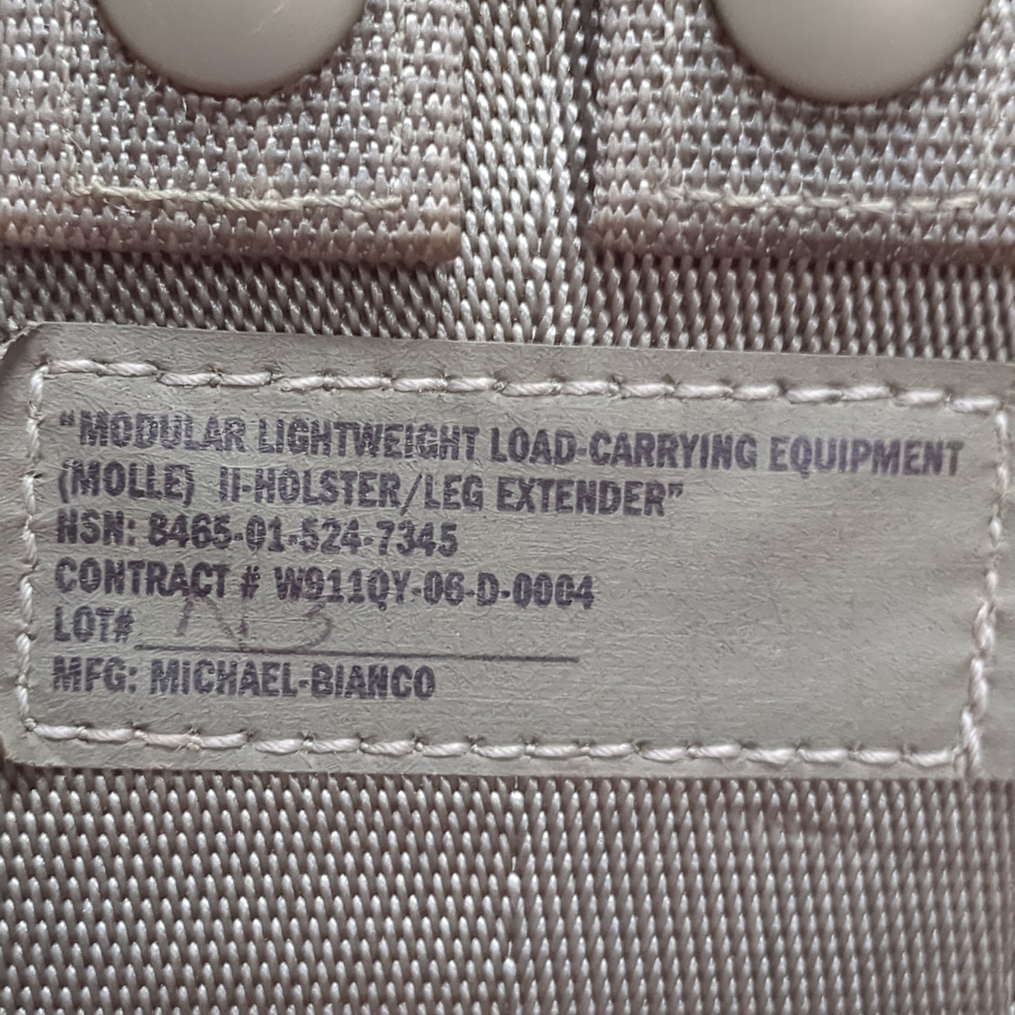 US Army Modular Lightwright Load Carrying Equipment Holster/Leg Extender Molle 7345 (09cc ca10-68)