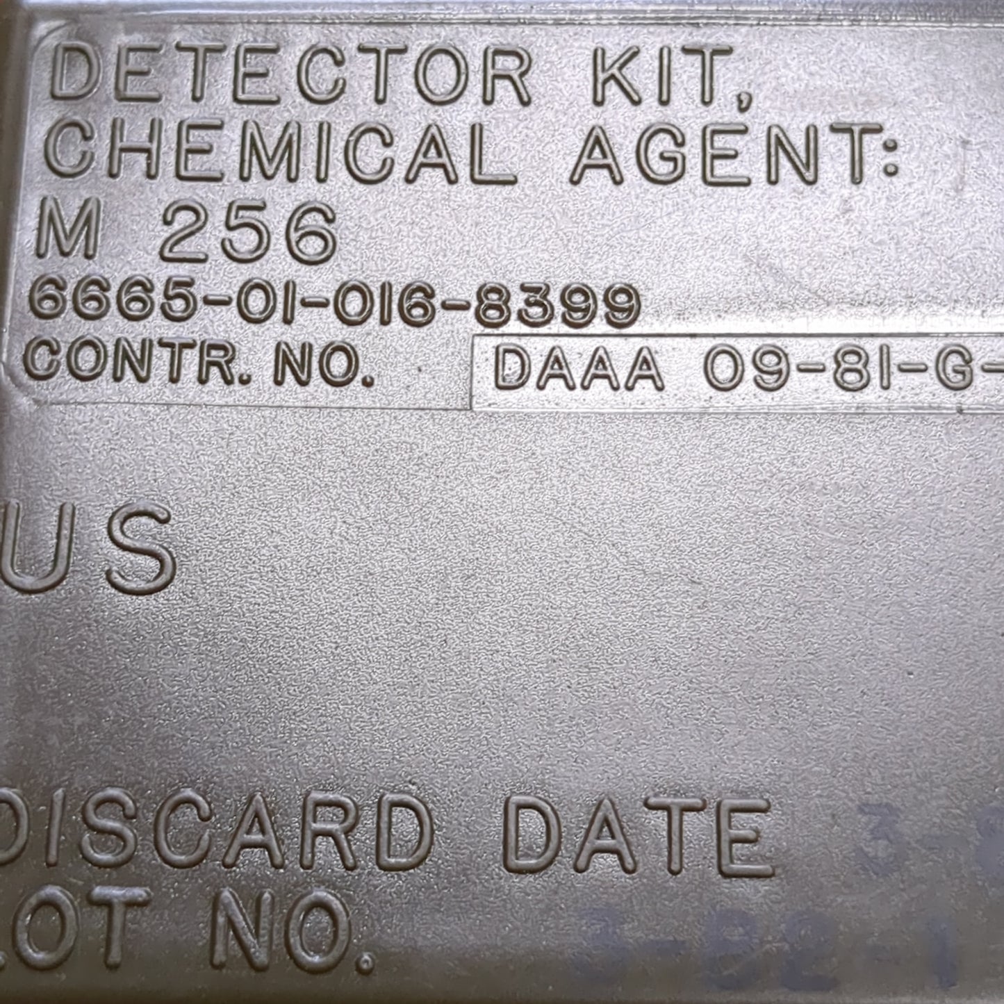 US Army M256A1 Chemical Detector Kit Complete in Box (11cc ca12-09)
