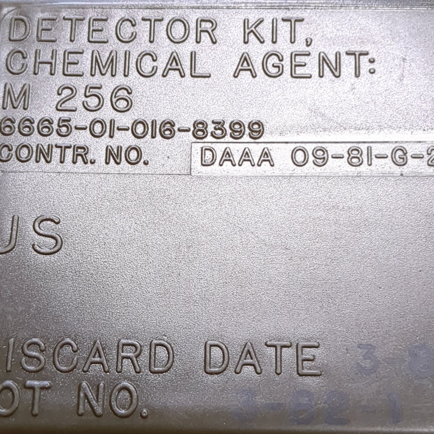 US Army M256A1 Chemical Detector Kit Complete in Box (11cc ca12-09)