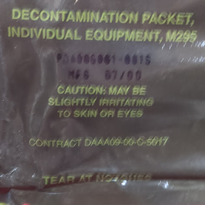 US Army M295 Individual Equipment Decontamination Packet (11cc ca12-10)