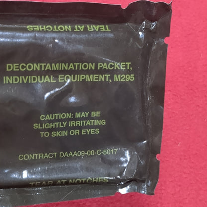 US Army M295 Individual Equipment Decontamination Packet (11cc ca12-10)