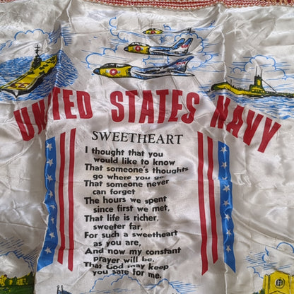 Vintage US Navy "Sweetheart" Sweetheart Pillow Case (11cc- ca12-C83)