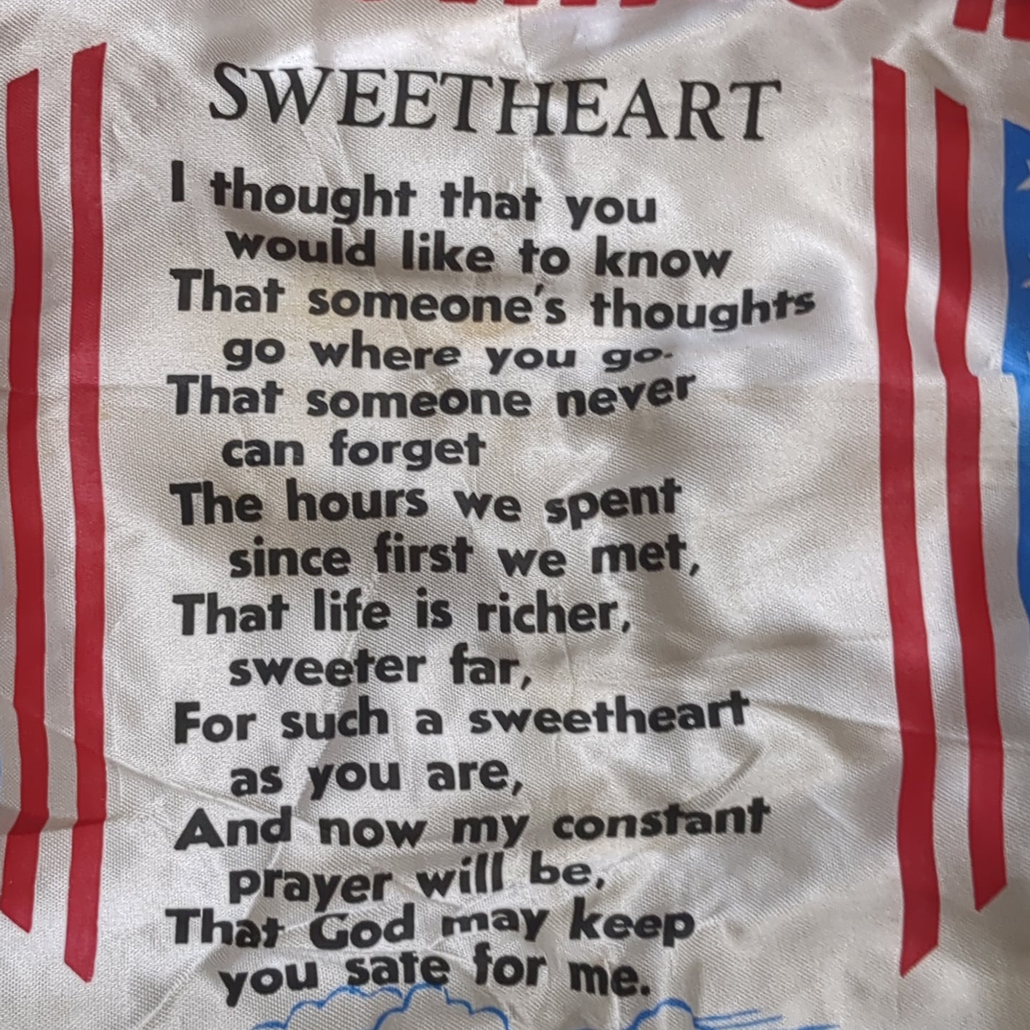 Vintage US Navy "Sweetheart" Sweetheart Pillow Case (11cc- ca12-C83)