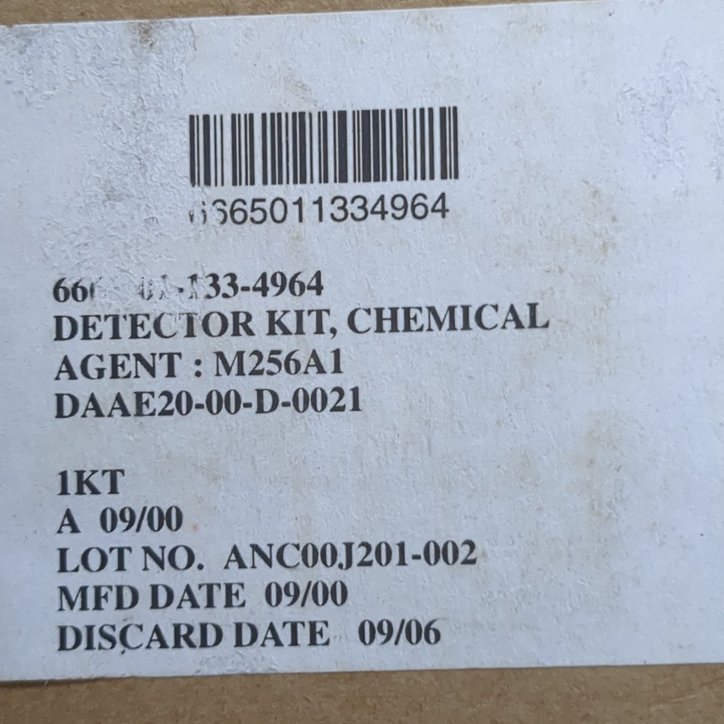 NOS US Army M256A1 Chemical Detector Kit Complete in Box (12cc cb9-)