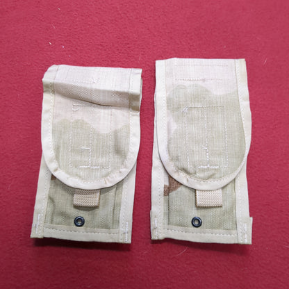 NOS *Lot of 2* US Army Specialty Defense Systems Double 2 Mag Pouchs DCU Molle II Excellent (17s- (ab08-AUG387)