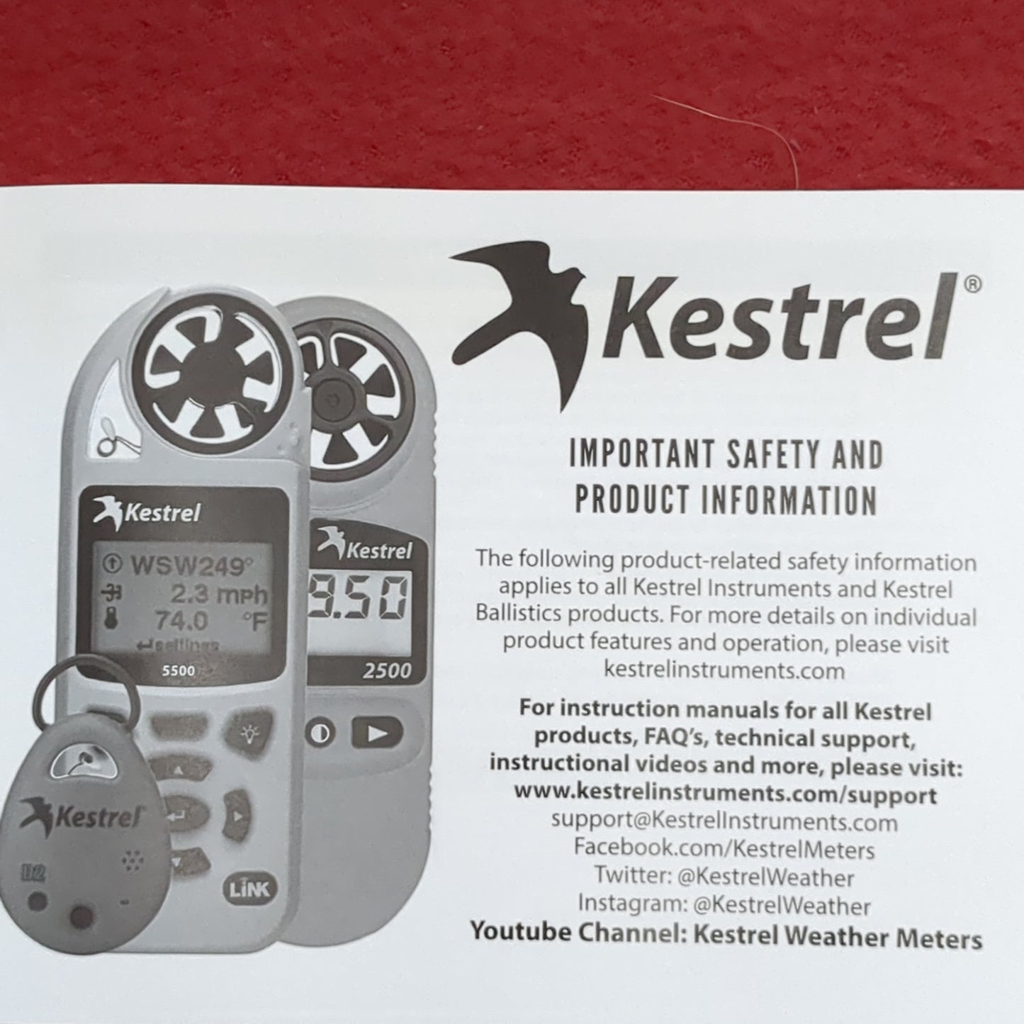 NOS Kestrel 5500 Rugged Weather Meter Tan Excellent In Box Complete (bar ac04-AUG390)