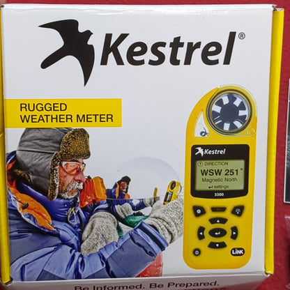 NOS Kestrel 5500 Rugged Weather Meter Tan Excellent In Box Complete (bar ac04-AUG390)