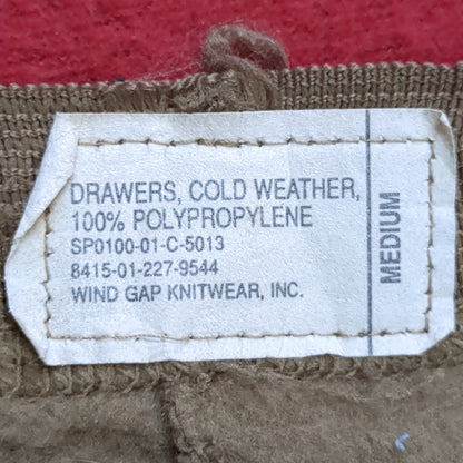 1980s/90s Good Condition US Army Medium Cold Weather Bottoms Brown (14n DC10-8)