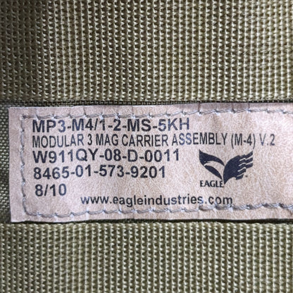 EAGLE INDUSTRIES Modular 3 Mag Carrier Assembly Coyote Molle Shingle V.2 Excellent Condition (DC10-17o8)
