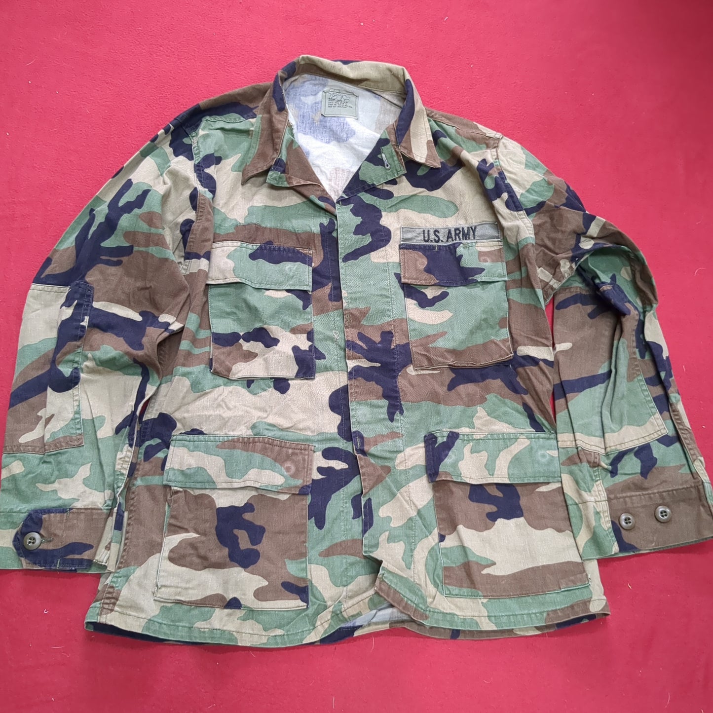 US Army MEDIUM SHORT Uniform Top BDU WOODLAND Pattern Excellent condition (14o db4-24)