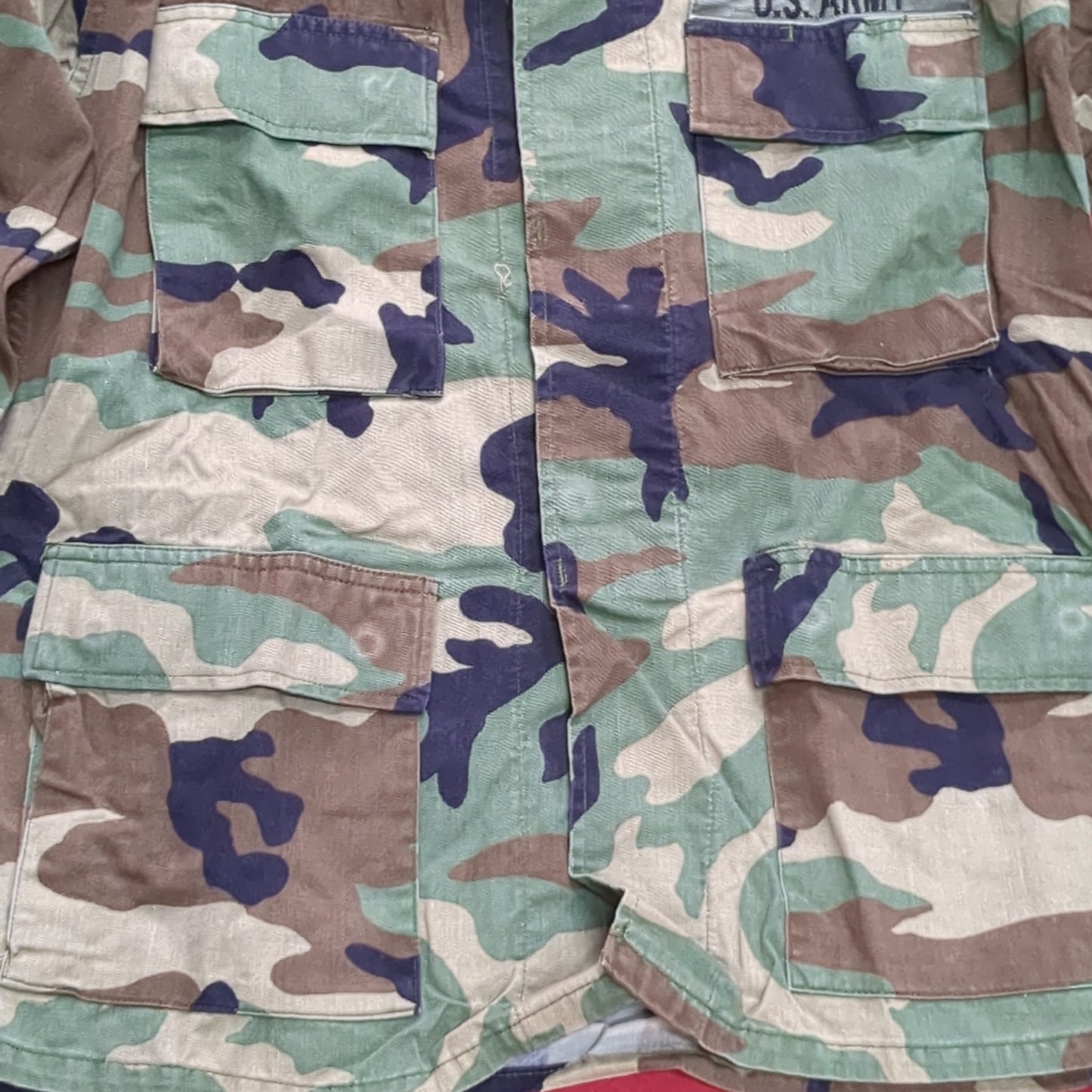 US Army MEDIUM SHORT Uniform Top BDU WOODLAND Pattern Excellent condition (14o db4-24)