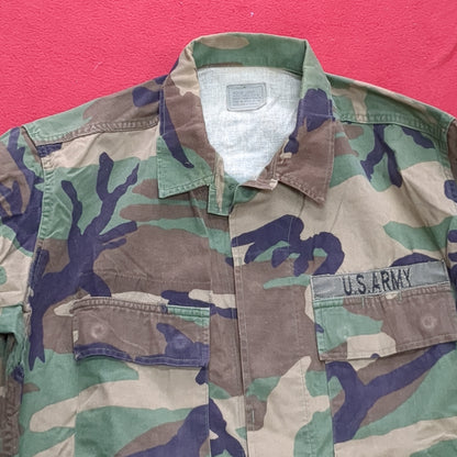 US Army MEDIUM SHORT Uniform Top BDU WOODLAND Pattern Used  (14o db4-26)